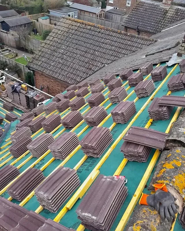 Completed roofing project on a residential property in Surrey